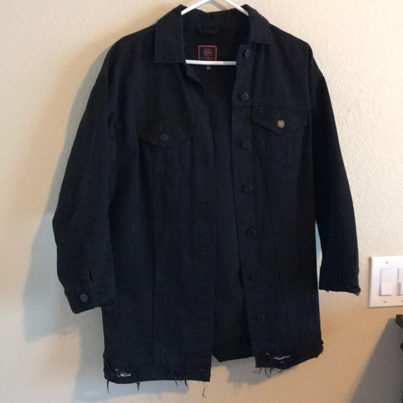 A black denim gothic print jacket - Picture 5 of 6